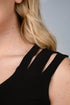 Cutout Shoulder Strap V Neck Midi Dress for Women - D026